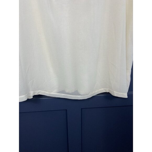 Talbots Shirt Womens 3X Petite Ivory Cream Blouse Lightweight Short Sleeve - Picture 5 of 11